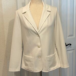 White Vintage Blazer Size Medium 3 Button Collar